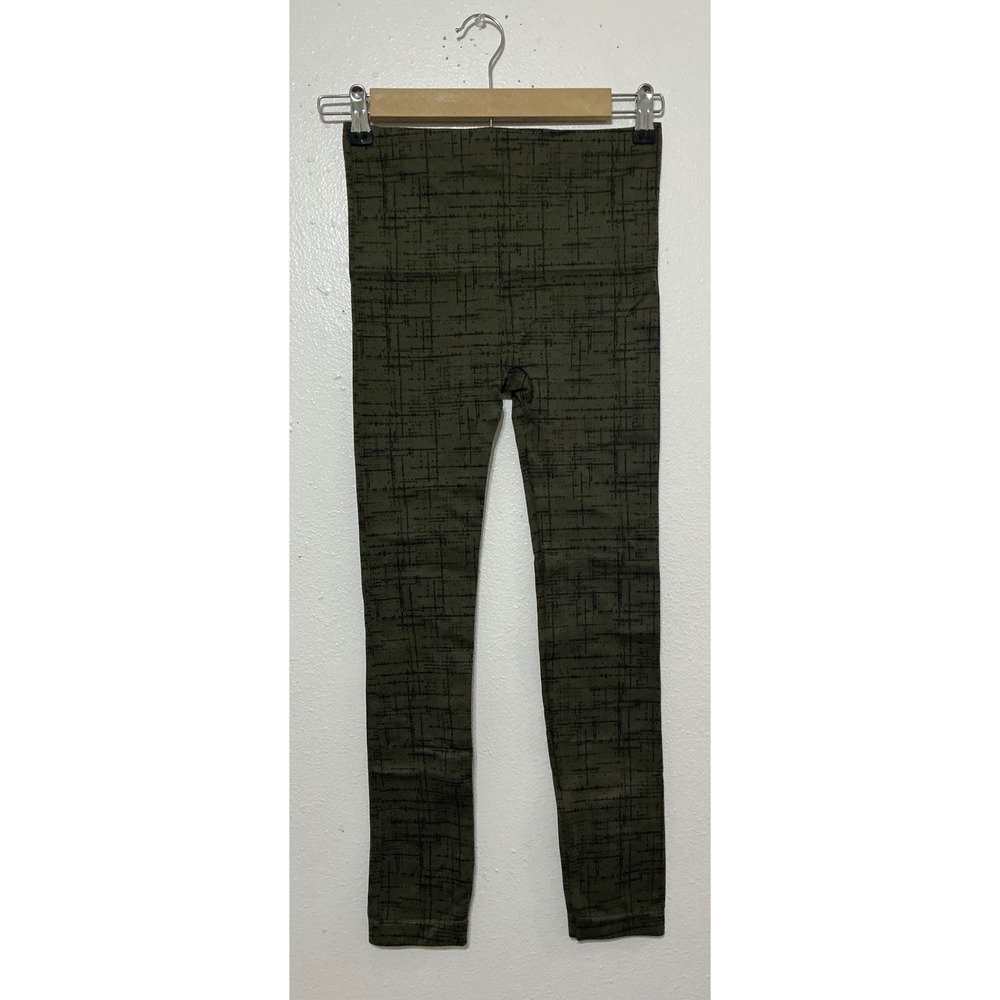 Spanx Look At Me Now Leggings Olive/Black Medium Stretch Casual Goth Grunge Punk